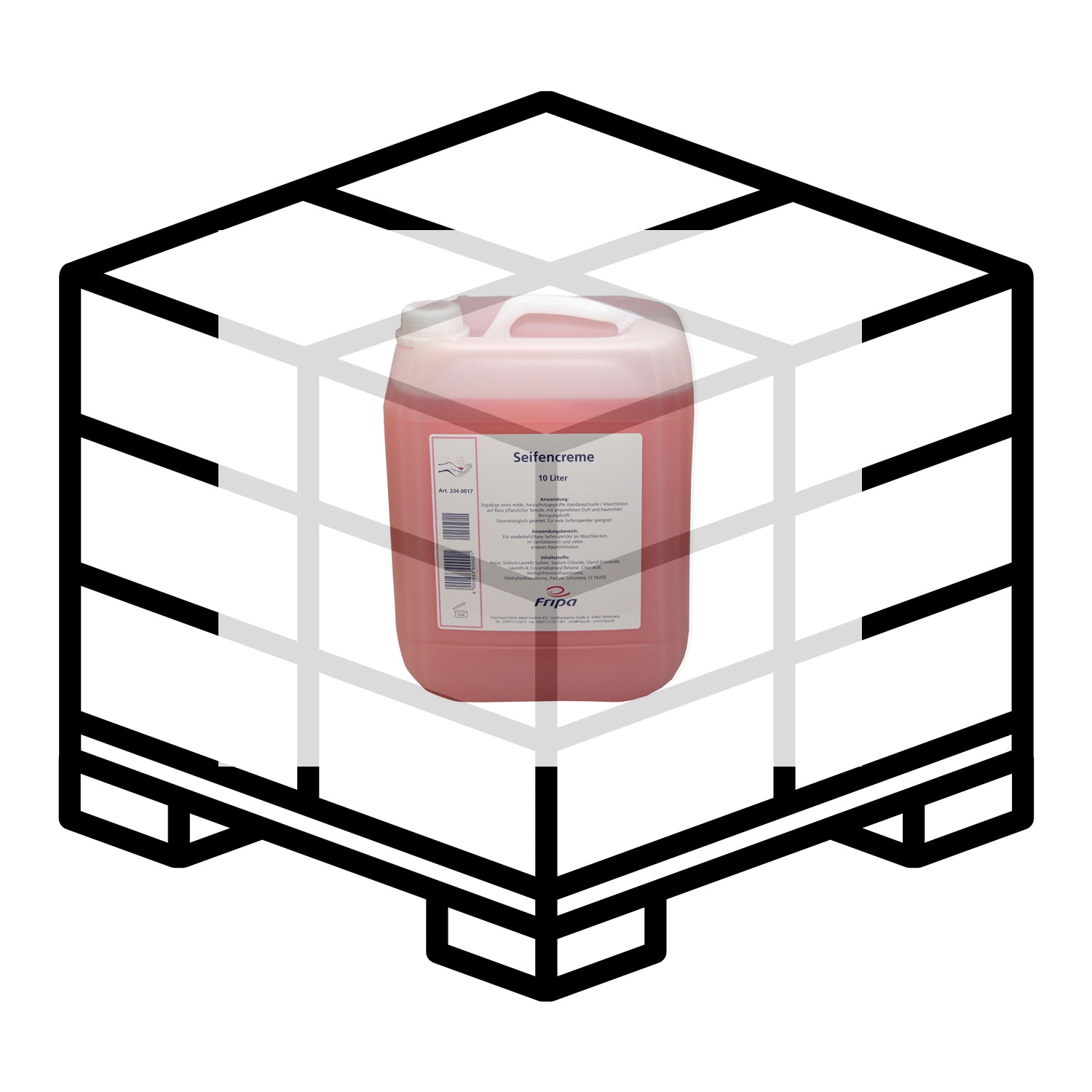 Fripa Seifencreme Flüssigseife 40x 10Ltr. für Seifenspender 1 Palette