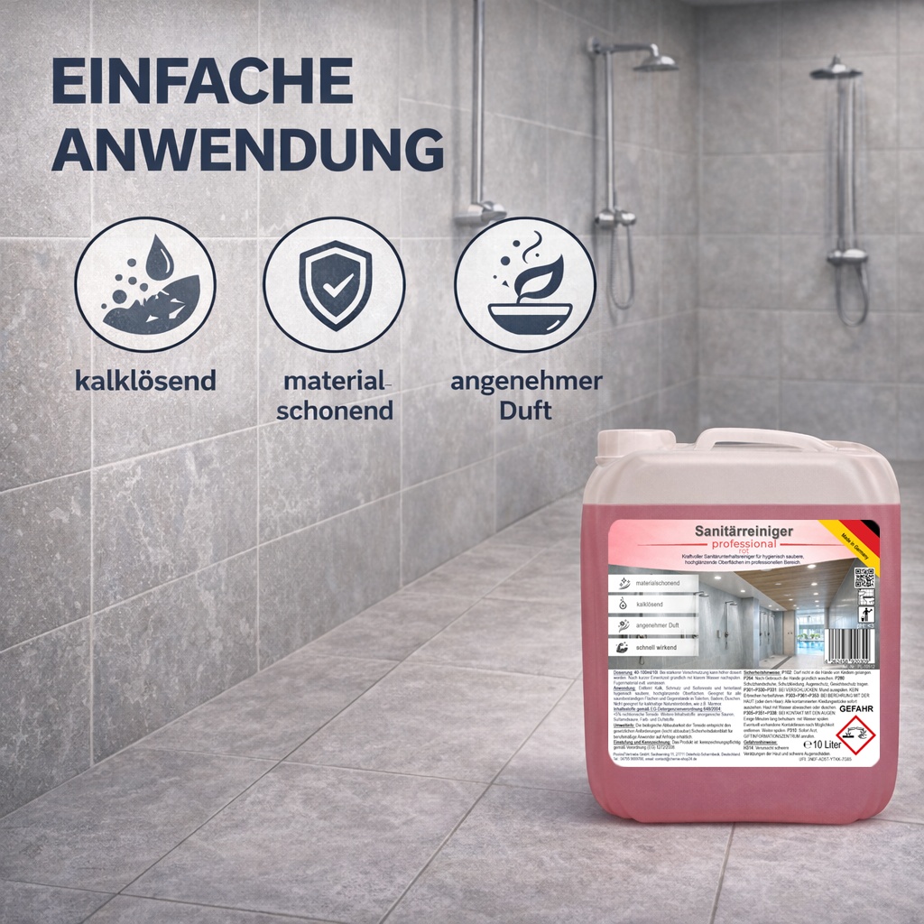 Sanitärreiniger rot 10 Liter Sanitärunterhaltsreiniger Kalkreiniger
