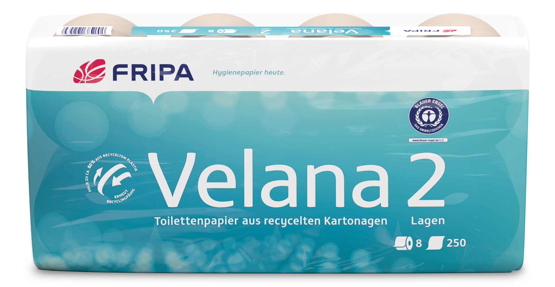 Fripa Toilettenpapier Velana, 2-lagig, recycelt - 1 Palette 1.920 Rollen