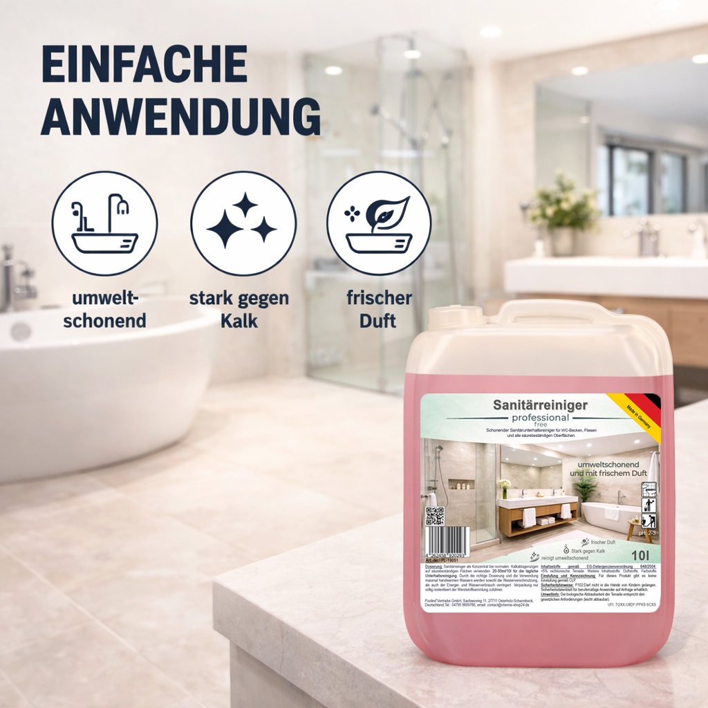 10 Liter Sanitärreiniger professional Kalkreiniger auf ökologischer Basis
