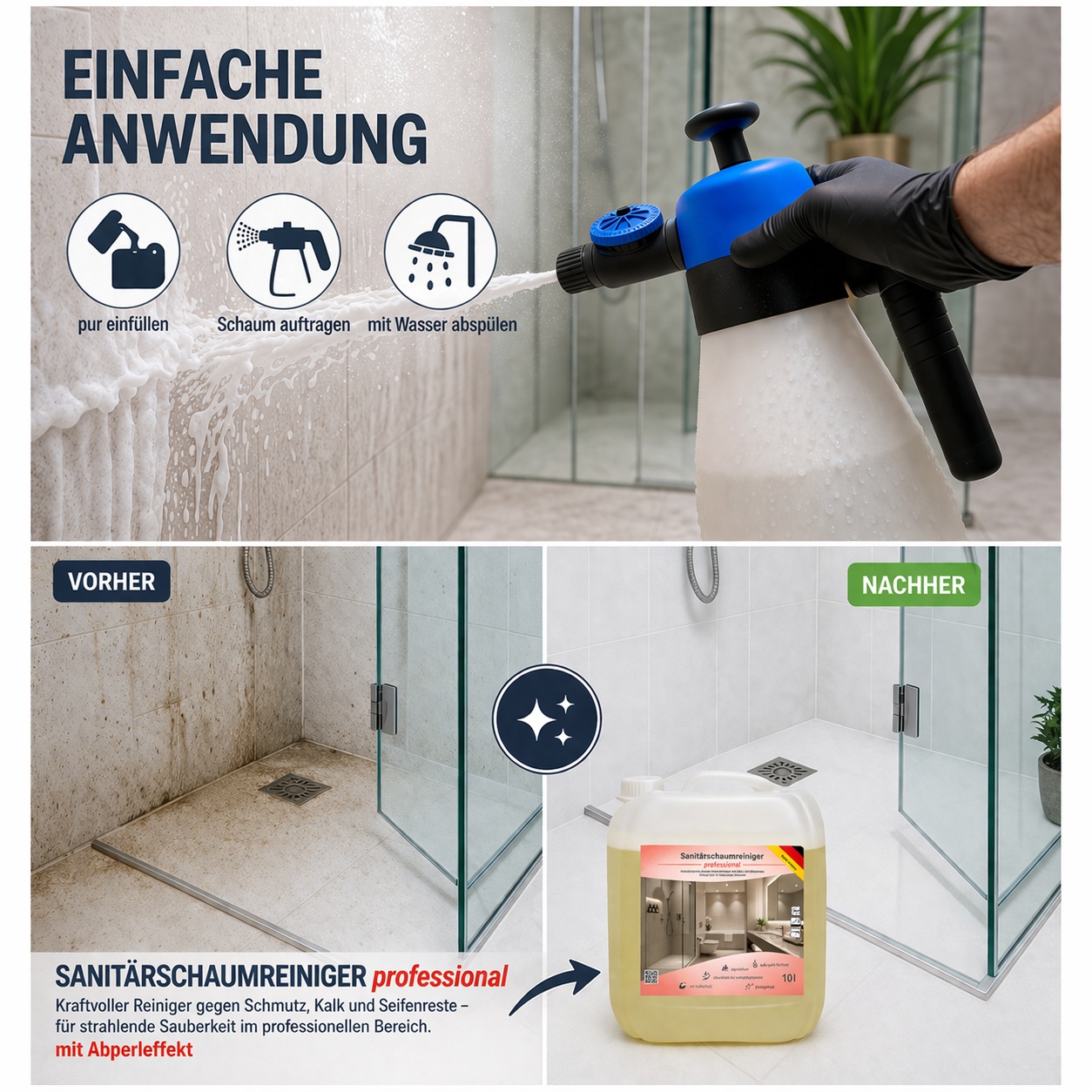 10 Liter Sanitärschaumreiniger professional Profi Sanitärreiniger