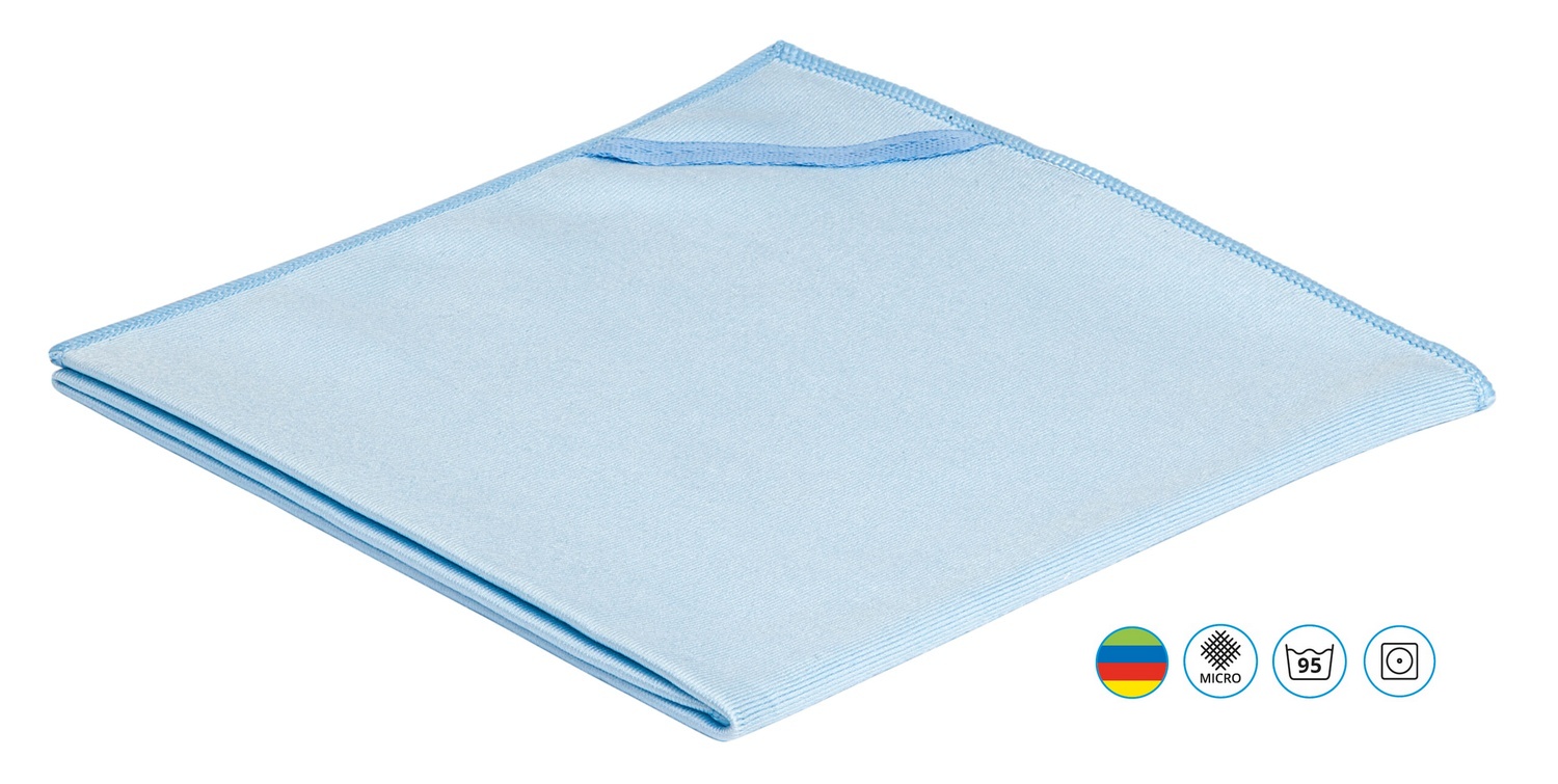 Microfasertücher Glas- & Poliertücher, Fenstertücher, Farbe Blau, 10 Stück – extra fein