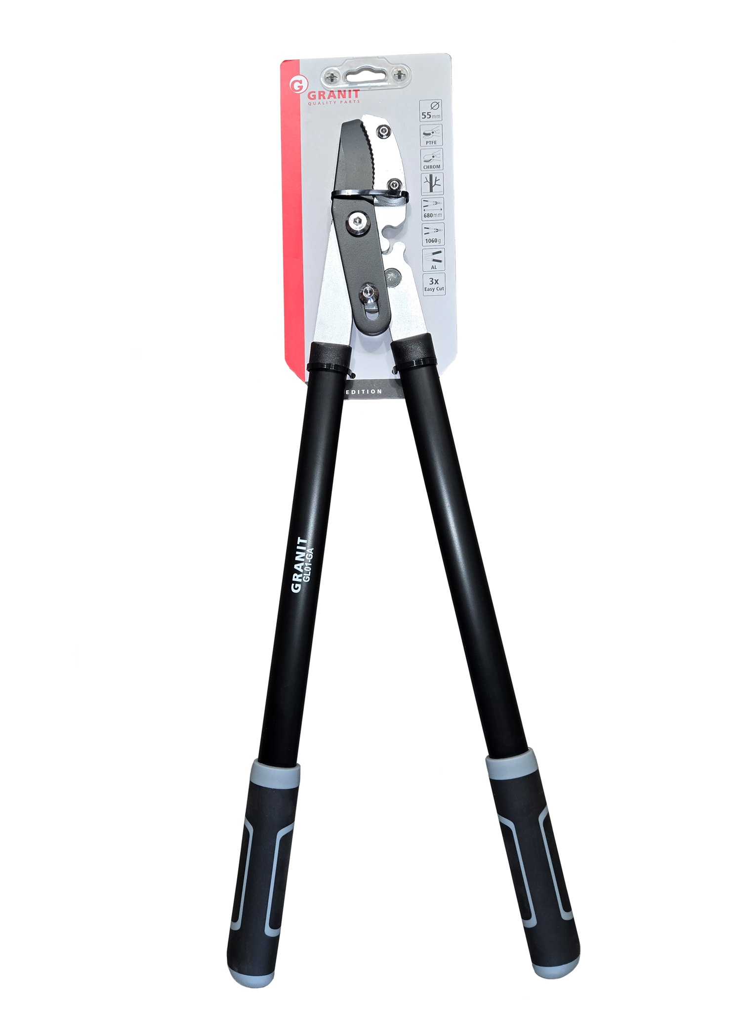 Getriebe-Astschere Gartenschere Astschere Baumschere 68cm Carbonstahl mit Antihaftbeschichtung