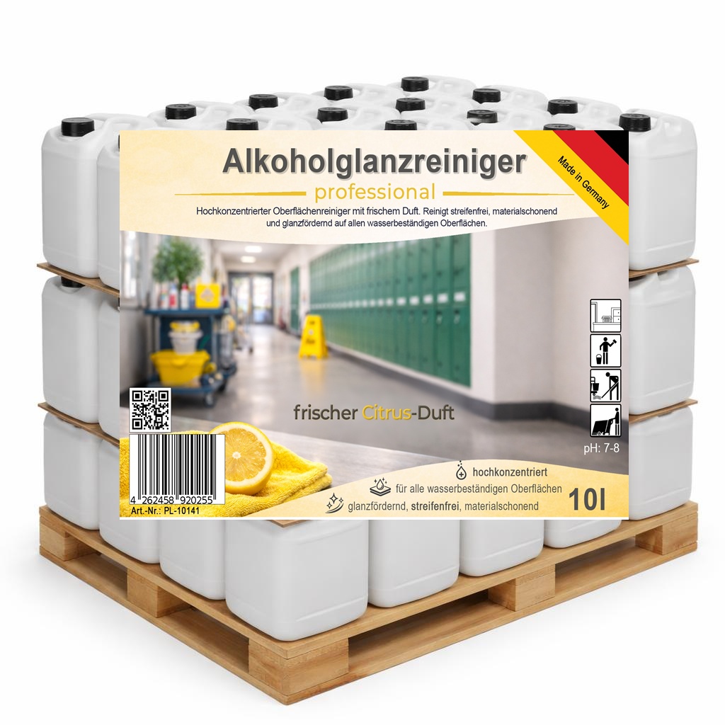 60x Alkoholglanzreiniger professional 10 Liter Oberflächenreiniger maschinengeignet 1 Palette