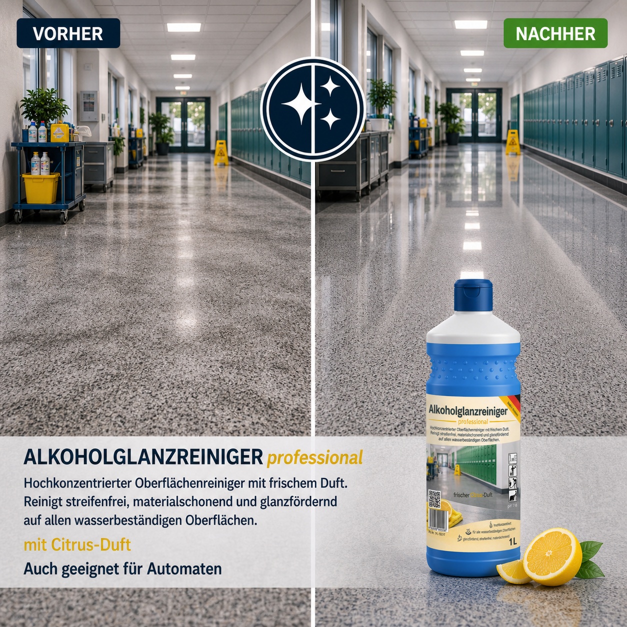 Alkoholglanzreiniger professional 1 Liter Oberflächenreiniger maschinengeignet