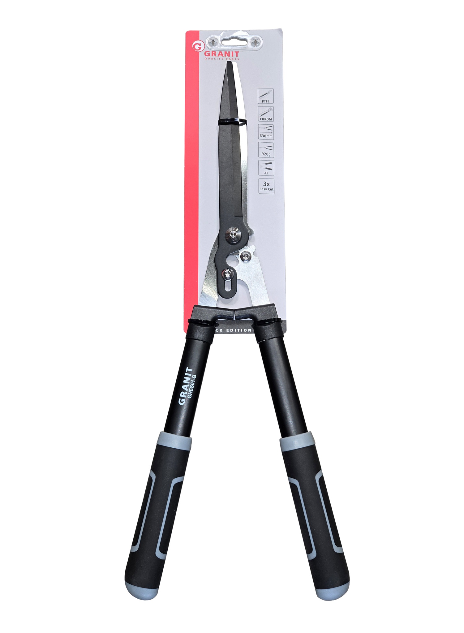 Getriebe-Heckenschere Hand Gartenschere 63cm Carbonstahl mit Antihaftbeschichtung